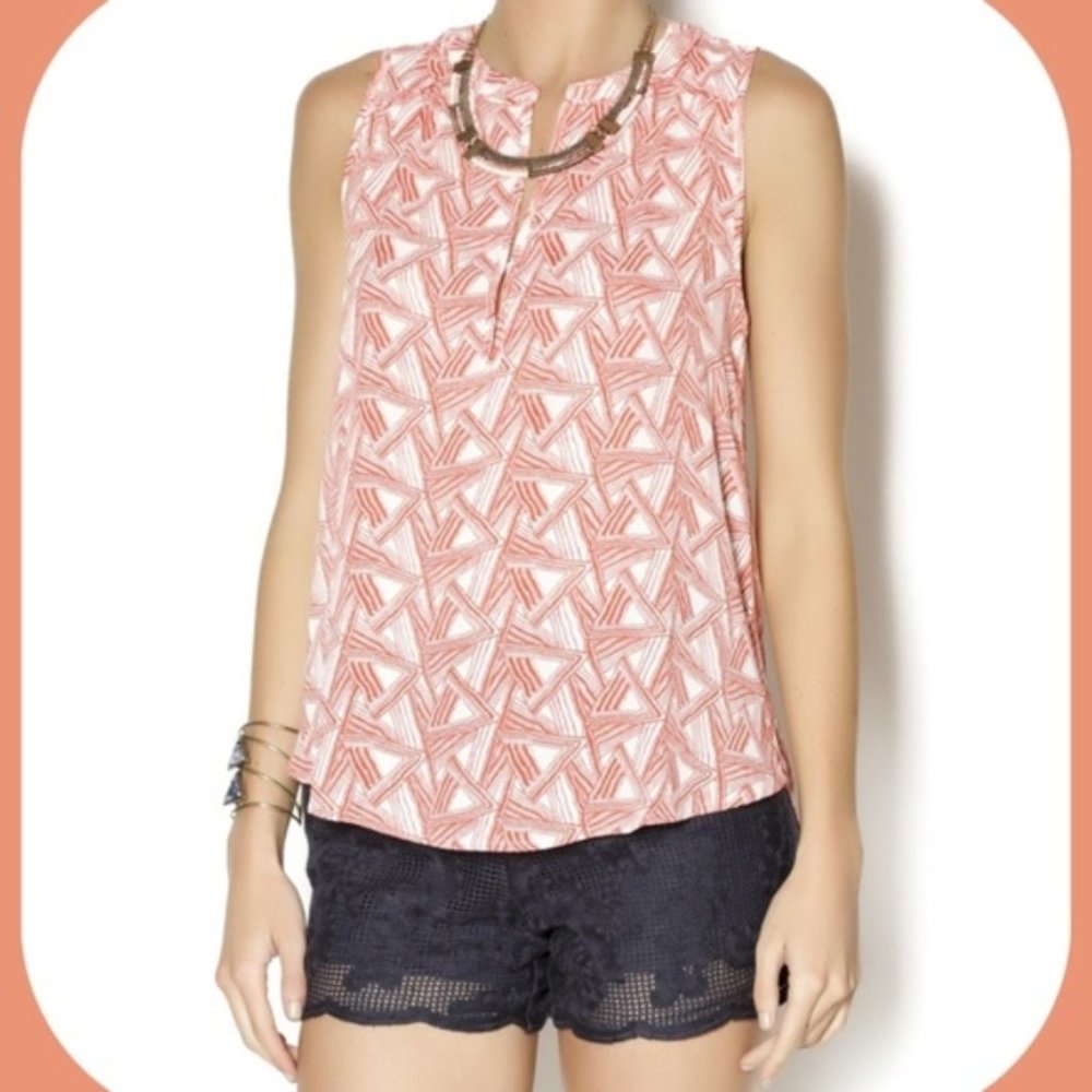 Anthropologie Lumiere TRIANGLE TOP coral L blouse